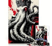 Puzzle Difficile de 1000 pièces représentant Une Pieuvre, Le Roi de Cthulhu et Les Animaux Marins Jeu de logique Solide, Simple et Amusant, découpe de précision Idée Cadeau de Noël (38x52cm)