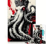 Puzzle Difficile de 1000 pièces représentant Une Pieuvre, Le Roi de Cthulhu et Les Animaux Marins Jeu de logique Solide, Simple et Amusant, découpe de précision Idée Cadeau de Noël (38x52cm)