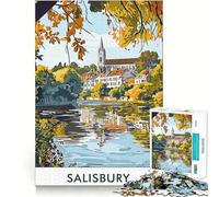 Puzzle Difficile de 1000 pièces représentant Une scène de la rivière Salisbury, idéal pour Les Adultes Jeu de logique et d'adresse, à Partager en Famille Découpe précise Pièce de Collection (38x26cm)