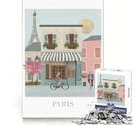 Puzzle Difficile de 1000 pièces représentant Une scène de Rue Parisienne,idéal pour Adultes Développez Votre mémoire,détendez-Vous et offrez-Vous Un Moment de Plaisir Bords Nets Idée Cadeau de Noël