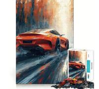 Puzzle Difficile de 1000 pièces représentant Une Voiture de Sport Orange, idéal pour Adultes Montage Facile et Amusant Cadeau Artistique (38x52cm)