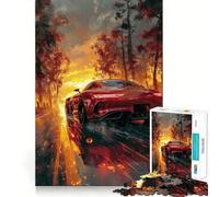 Puzzle Difficile de 1000 pièces représentant Une Voiture de Sport Rouge, idéal pour Adultes Jeu de logique Fine, Relaxant et Amusant, Bords Nets, Cadeau attentionné (38x26cm)