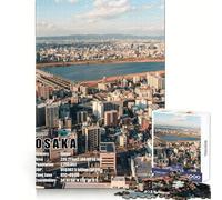 Puzzle Difficile de 1000 pièces représentant Une Vue aérienne d'Osaka, idéal pour Adultes Un Puzzle de mémoire Facile à Assembler, Un Cadeau Artistique (38x52cm)