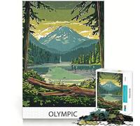 Puzzle Difficile de 1000 pièces représentant Une Vue sur Les Montagnes Olympiques, idéal pour Adultes Jeu de logique Solide, Simple et Amusant, découpe de précision, Cadeau de Noël (38x52cm)