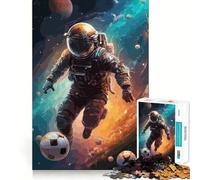 Puzzle Difficile de 1000 pièces sur Le thème de l'astronaute Footballeur et de l'espace pour Adultes (50x75cm) Jeu de logique Pure, activité la Maison, découpe Nette, Joli Cadeau