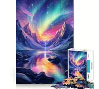 Puzzle Difficile de 1000 pièces sur Le thème de l'espace, des aurores boréales et des Montagnes, pour Adultes Jeu de logique Pure, activité la Maison, découpe Nette, Joli Cadeau (38x52cm)