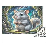 Puzzle Difficile de 1000 pièces Winter White Hamster pour Adultes - Chinchilla dans Une forêt, Puzzle Stimulant pour décoration Murale, Relaxation et Jeux familiaux 52x38cm/1000pcs