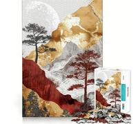 Puzzle Difficile décor Rouge et Or pour Adultes, 1000 pièces, améliore la mémoire, détend l'esprit, Bords Nets, Cadeau élégant (50x75cm)