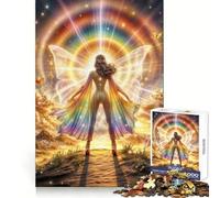 Puzzle Difficile Déesse Arc-en-Ciel radieuse pour Adultes, 1000 pièces, améliore la mémoire, détend l'esprit, Bords Nets, Cadeau élégant (38x26cm)