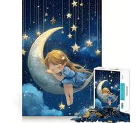 Puzzle Difficile Dormir sur la Lune pour Adultes, 1000 pièces, Jeu de logique, Lien Familial, découpe de précision, Surprise chaleureuse 38x26cm