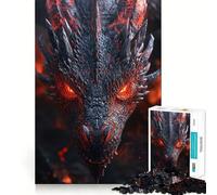 Puzzle Difficile Dragon aux Yeux Rouges pour Adultes, 1000 pièces, défi Mental, Jeu de réflexion, détente, découpe précise, Cadeau mémorable (38x26cm)