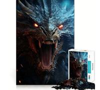 Puzzle Difficile Dragon Hurlant Mystique pour Adultes 1000 Pièces Think Toy Paisible et Amusant Découpe Nette-Côté Pièce d'art Fine (38x52cm)