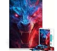 Puzzle Difficile Dragon néon en Flammes pour Adultes, 1000 pièces, pour développer la logique et créer Un Jeu Amusant et créatif (38x26cm)