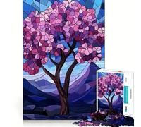 Puzzle Difficile en vitrail représentant Un Arbre, 1000 pièces, pour Adultes Idéal pour stimuler la mémoire, apaiser et s'évader Un Cadeau Original et Stimulant 38x52cm