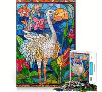 Puzzle Difficile en vitrail représentant Un Oiseau, 1000 pièces, pour Adultes Stimule la mémoire, apaise et favorise l'évasion Un Cadeau spécial aux Bords tendus 38x52cm