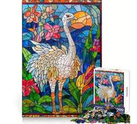 Puzzle Difficile en vitrail représentant Un Oiseau, 1000 pièces, pour Adultes Stimule la mémoire, apaise et favorise l'évasion Un Cadeau spécial aux Bords tendus 38x52cm