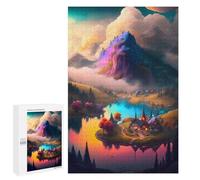 Puzzle Difficile Enchanted Lakefront Village -1 pour Adultes, 1000 PCS, comme Pause Créative pour Les Amateurs Patients, pour Les Soirées Jeux