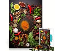 Puzzle Difficile Épices, Nourriture et Cuisine pour Adultes, 1000 pièces, Jouet Intelligent et Amusant, découpe précise, Cadeau Artistique 38x52cm