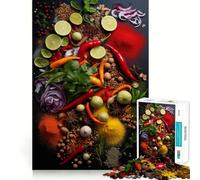 Puzzle Difficile Épices, Nourriture et Cuisine pour Adultes, 1000 pièces, Jouet Intelligent et Amusant, découpe précise, Cadeau Artistique 50x75cm