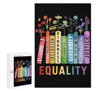 Puzzle Difficile Equal Rights, Book Flower, Plant Lover, Social Justice, Equality Peace Love Kind pour Adultes, 1000 PCS, comme Activité À Partager Entre Adultes Et Familles, À La Maison