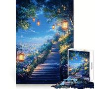 Puzzle Difficile Escalier Nocturne vers Les lumières de la Ville pour Adultes, 1000 pièces, Jeu de logique Solide, Amusant et Simple, découpe de précision, Cadeau de Noël (38x52cm)