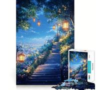 Puzzle Difficile Escalier Nocturne vers Les lumières de la Ville pour Adultes, 1000 pièces, Jeu de logique Solide, Amusant et Simple, découpe de précision, Cadeau de Noël (38x52cm)