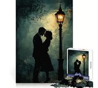 Puzzle Difficile Étreinte Romantique sous Un lampadaire pour Adultes, 1000 pièces, Jeu de logique et d'adresse, à Partager en Famille, pièce de Collection (50x75cm)