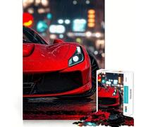 Puzzle Difficile Ferrari Rouge sous la Pluie pour Adultes, 1000 pièces, défi Mental, Jeu de réflexion, détente, découpe précise, Cadeau mémorable (38x26cm)