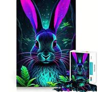 Puzzle Difficile Forêt de Lapins néon pour Adultes, 1000 pièces, pour développer la logique et créer Un Cadeau créatif et Amusant (50x75cm)