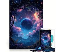 Puzzle Difficile Forêt et Ciel Nocturne pour Adultes, 1000 pièces, Puzzle de mémoire Facile à Assembler, Cadeau Artistique (38x26cm)