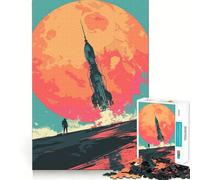 Puzzle Difficile Fusée sur Saturne pour Adultes, 1000 pièces, Jeu intellectuel, Moment de détente, découpe de qualité, Cadeau Exquis (38x26cm)