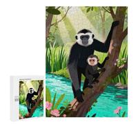 Puzzle Difficile Gibbons in A Lush Forest pour Adultes, 500 PCS, comme Pause Créative pour Les Amateurs Patients, pour Jouer Ensemble