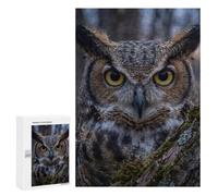 Puzzle Difficile Great Horned Owl Close-up pour Adultes, 300 PCS, comme Loisir Apaisant pour Les Passionnés, pour Une Pause Créative