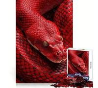 Puzzle Difficile Gros Plan du Serpent Rouge pour Adultes, 1000 pièces, Jeu de logique Fine, Moment de détente et de Plaisir, Bords Nets, (38x52cm)