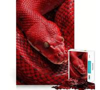 Puzzle Difficile Gros Plan du Serpent Rouge pour Adultes, 1000 pièces, Jeu de logique Fine, Moment de détente et de Plaisir, Bords Nets, (38x52cm)