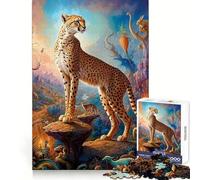 Puzzle Difficile Guépard Céleste pour Adultes,1000 pièces,pour développer sa mémoire,se détendre et Passer Un Moment agréable Bords Nets Idée Cadeau de Noël (38x26cm)