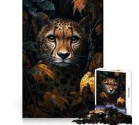 Puzzle Difficile Guépard dans Les Feuilles pour Adultes,1000 pièces,pour développer la mémoire,se détendre et Passer Un Moment agréable Bords Nets Idée Cadeau de Noël (38x52cm)