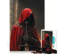 Puzzle Difficile Guerrier Capuche Rouge pour Adultes, 1000 pièces, améliore la mémoire, détend l'esprit, Bords Nets, Cadeau élégant (50x75cm)