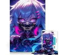 Puzzle Difficile Guerrier masqué néon pour Adultes, 1000 pièces, pour développer Ses capacités cérébrales et créer Un Cadeau créatif et Amusant (50x75cm)