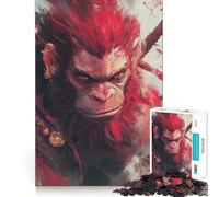 Puzzle Difficile Guerrier Singe aux Cheveux Roux pour Adultes, 1000 pièces, Jeu de logique Fine, Moment de détente et de Plaisir, Bords Nets, Cadeau attentionné (38x52cm)
