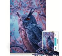 Puzzle Difficile Hibou au Coucher du Soleil élégant pour Adultes, 1000 pièces, stimule la mémoire, Jeu apaisant, découpe de qualité supérieure, (38x52cm)