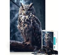 Puzzle Difficile Hibou des neiges pour Adultes, 1000 pièces, améliore la mémoire, détend l'esprit, Bords Nets, Cadeau élégant (50x75cm)