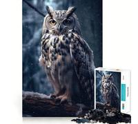 Puzzle Difficile Hibou des neiges pour Adultes, 1000 pièces, défi Mental, Jeu de réflexion, détente, découpe précise, Cadeau mémorable (38x52cm)