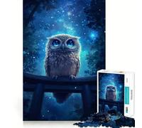Puzzle Difficile Hibou sous Un Ciel étoilé pour Adultes, 1000 pièces, pour stimuler la mémoire, détente et Assemblage Facile, Cadeau Artistique (38x26cm)