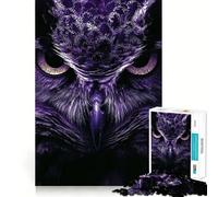 Puzzle Difficile Hibou Violet en Gros Plan pour Adultes, 1000 pièces, stimule la mémoire, Jeu apaisant, découpe de qualité supérieure, (38x26cm)