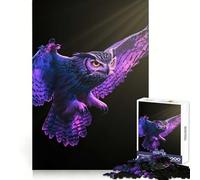 Puzzle Difficile Hibou Violet en vol pour Adultes, 1000 pièces, Jeu de logique Solide, Amusant et Simple, découpe de précision, Cadeau de Noël (50x75cm)