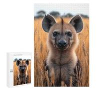 Puzzle Difficile Hyena Portrait in Golden Field pour Adultes, 1000 PCS, comme Pause Créative pour Les Amateurs Patients, pour Jouer Ensemble