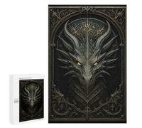 Puzzle Difficile Infernal Dragon Head - Gothic Demon Beast Poster pour Adultes, 1000 PCS, comme Pause Créative pour Les Amateurs Patients, pour Les Soirées Jeux