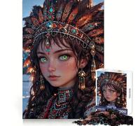 Puzzle Difficile Jeune Fille Orientale Pleine de Vie pour Adultes, 1000 pièces, Jouet Intelligent et Amusant, découpe précise, Cadeau Artistique 38x52cm