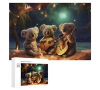 Puzzle Difficile Koalas Playing Guitars by The Beach pour Adultes, 300 PCS, comme Pause Créative pour Les Amateurs Patients, pour Les Soirées Jeux